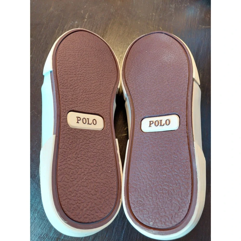 Polo Ralph Lauren Men's Faxon Low Canvas/Leather Sneaker Khaki Size 8D NEW!